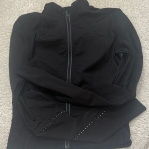 Black Zip-Up Jacket with Studded Sleeves